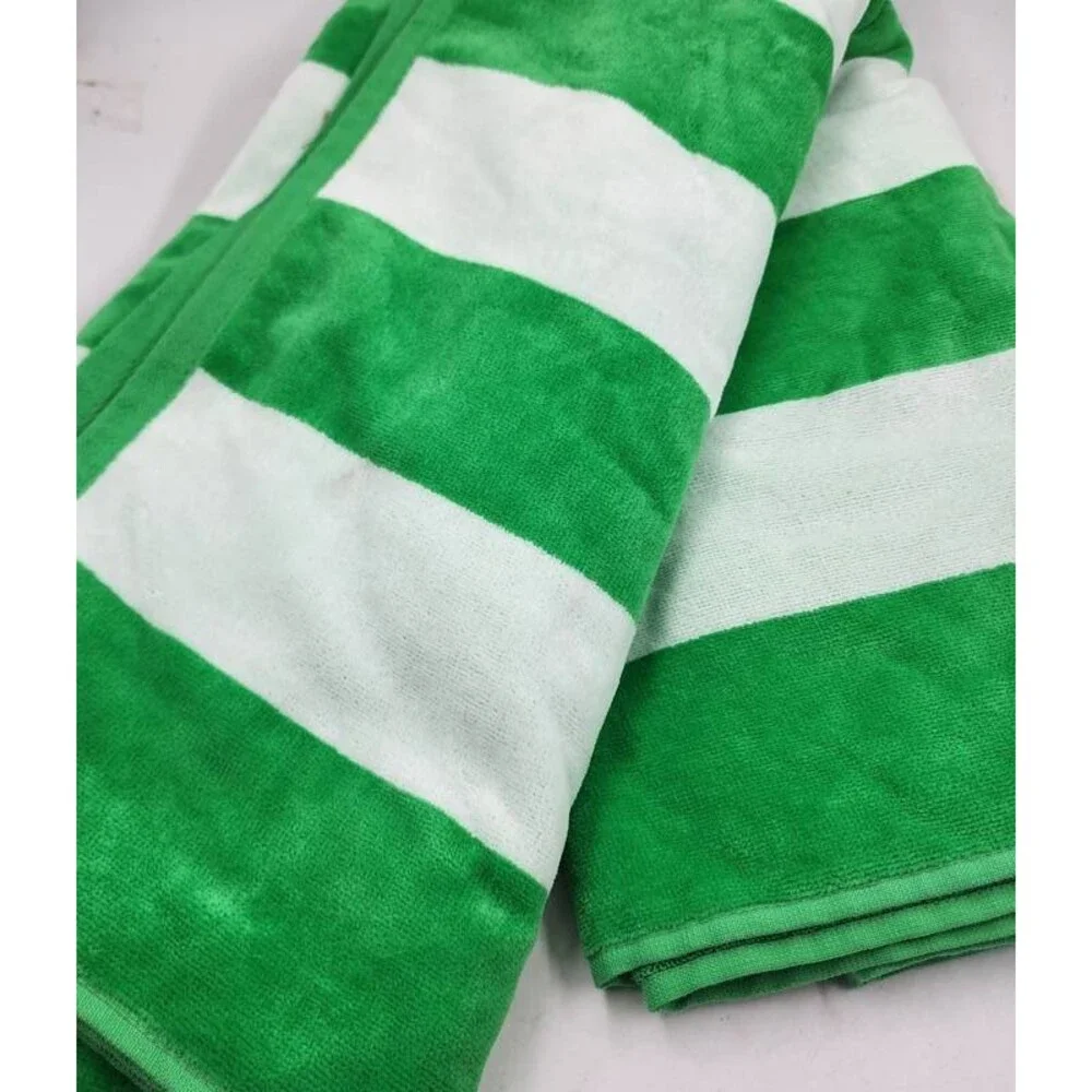 Aqua Striped Woven Beach Towel Unisex One Size Island Green